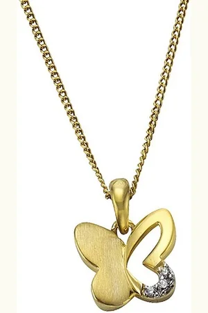 Zeeme Kette mit Anhänger Gold 333 Schmeterling-Motiv 36/38cm lang