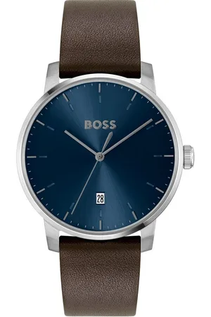 HUGO BOSS Quarzuhr DEAN 1514160, Herrenuhr, Damenuhr, Armbanduhr, Datum, Lederarmband