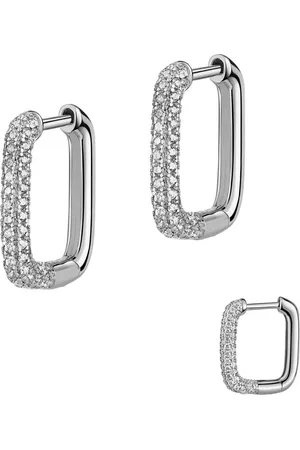 Firetti Paar Creolen Schmuck Geschenk Silber 925 Ohrschmuck Ohrringe, Made in Germany - mit Zirkonia (synth)