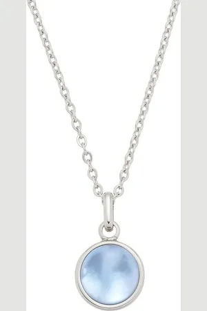 Leonardo Kette mit Anhänger Halskette Bea grey blue, 024357, mit Glasstein - mit Perlmutt
