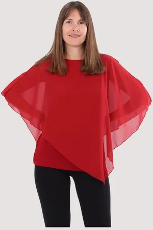 malito more than fashion Chiffonbluse 10732 Schlupfbluse Blusenshirt asymmetrisch geschnitten Einheitsgröße - Verkäufer: malito