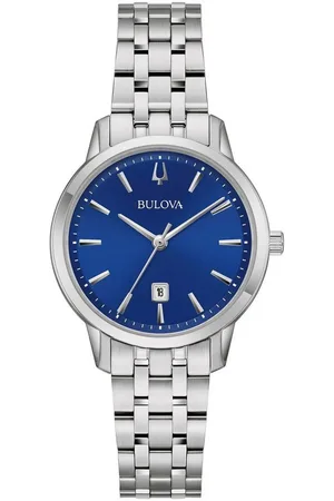 BULOVA Quarzuhr 96M166, Armbanduhr, Damenuhr, Edelstahlarmband, Leuchtzeiger, Datum