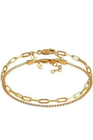 Elli Armband Set Glieder Grob Rund Oval Basic (2 tlg) 925 Silber - Verkäufer: JULIE & GRACE GmbH