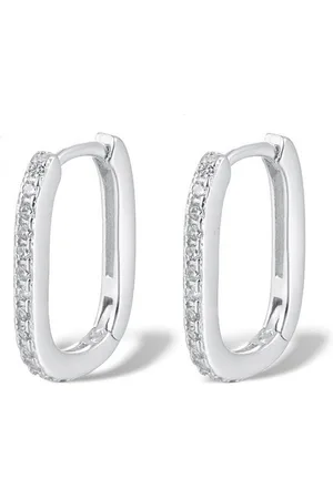 Karma Creolen-Set Damenohrringe Silber 925 mit Kristallen Gold oder Silber 1,5 cm (Ohrschmuck Zirkonia Geschenk, Sterlingssilber), Damenschmuck Goldohrringe Silberohrringe Kreolen - Verkäufer: Sanixa