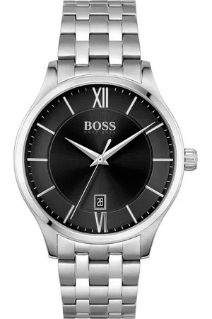 HUGO BOSS Quarzuhr ELITE 1513896, Herrenuhr, Damenuhr, Armbanduhr, Datum, Edelstahlarmband