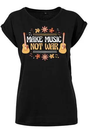 Youth Designz Print-Shirt "Make Music Not War" Damen T-Shirt Statement Geschenk Frauen Motiv mit stylischen Retro Aufdruck - Verkäufer: EmDa Trading GmbH