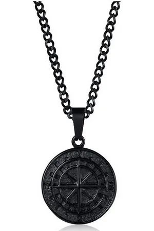 Karma Kette mit Anhänger Halskette Herren Edelstahl Kompass für Männer (Geschenk für Ihn, Herrenschmuck mit Kompass), Herrenkette - Verkäufer: Sanixa