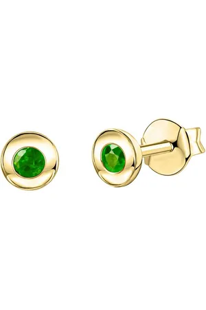 vivance collection Paar Ohrstecker 375/- Gelbgold glanz Smaragd