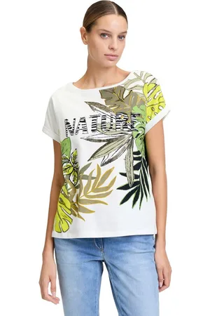 Betty Barclay Kurzarmshirt Halbarm-Shirt mit Ärmelaufschlag (1-tlg) Glitzersteine