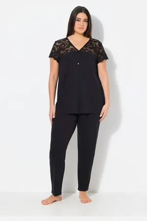 Ulla Popken Pyjama Pyjama Spitze V-Ausschnitt Spitzen-Halbarm - Verkäufer: Popken Fashion Group