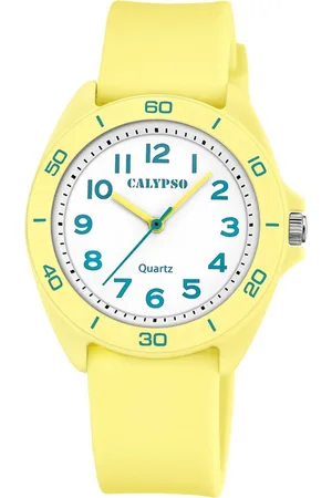 Calypso Quarzuhr Calypso Jugenduhr Silikon hellgelb, (Analoguhr), Jugenduhr rund, mittel (ca. 36mm) Silikonarmband, Fashion-Style - Verkäufer: Fit4Style Silberschmuck - IMPPAC