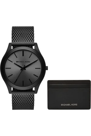 Michael Kors Quarzuhr SLIM RUNWAY MK1085SET, (Set, 2-tlg., mit Brieftäschchen), Armbanduhr, Herrenuhr, ideal als Geschenk, Edelstahlarmband
