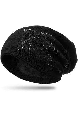 CASPAR Beanie MU189 gefütterte Feinstrick Beanie Mütze im Stern Destroyed Glitzer Look - Verkäufer: & SIKORA