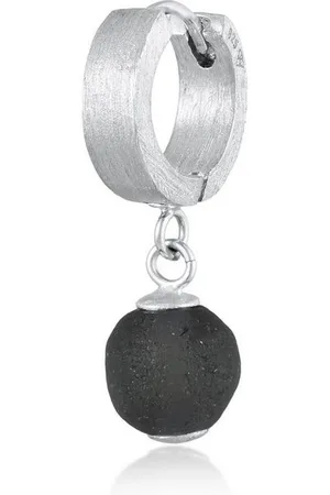 Kuzzoi Paar Creolen Herren Single Creole mit Glasperle 925 Silber, Kugel - Verkäufer: JULIE & GRACE GmbH
