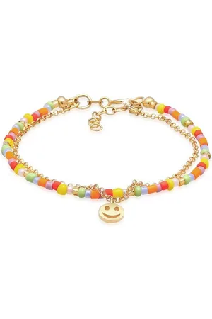 Elli Armband Kids Layer Smiling Beads 925 Silber vergoldet, mit Smiling Face - Verkäufer: JULIE & GRACE GmbH