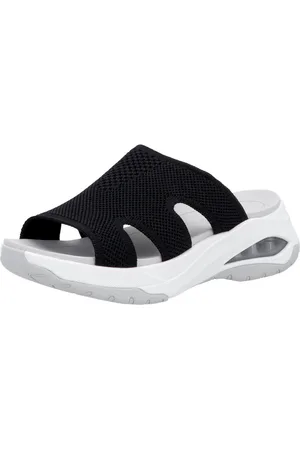 Rieker Vegan Pantolette Sommerschuh, Hausschuh, Keilabsatz, in der Maschine waschbar