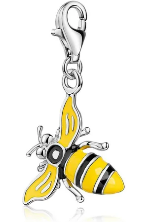 Materia Charm-Einhänger Biene / Honigbiene Emaille C17, 925 Sterling Silber, rhodiniert - Verkäufer: Schmuck