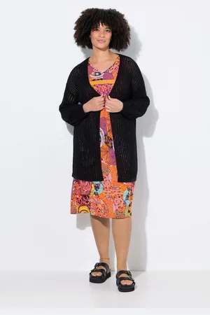 Angel of Style Strickjacke Strickjacke Boxy Passform Lochstrick mit Glitzer - Verkäufer: Popken Fashion Group