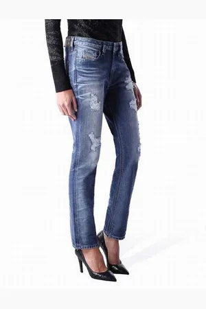 Diesel Straight-Jeans Rizzo 0848I Destroyed Damen Jeans Hose Slim Straight - Verkäufer: fashion4smile