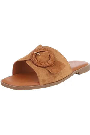 Ital-Design Elegante Sommer-Sandalen – Komfort für jeden Anlass Pantolette (89372364) Blockabsatz Pantoletten in Camel - Verkäufer: