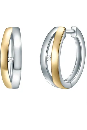Lulu & Jane Paar Creolen silber/gelbgold, Sterling Silber - Verkäufer: Juvalia