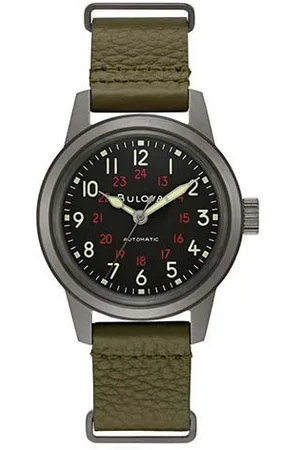 BULOVA Automatikuhr 98A255, Armbanduhr, Mechanische Uhr, Herrenuhr, Damenuhr, Lederarmband