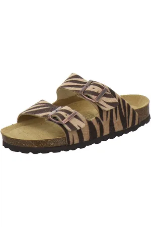 Afs 210035 Zweischnaller Pantolette für Damen mit Fußbett, bequeme Sandalen aus Leder - Verkäufer: