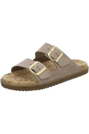 Afs 240012 Zweischnaller Pantolette für Damen mit Fußbett, bequeme Sandalen aus Leder - Verkäufer: