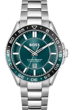 HUGO BOSS Quarzuhr RUNNER 3H 1514208, Armbanduhr, Herrenuhr, Edelstahlarmband, analog, Tag