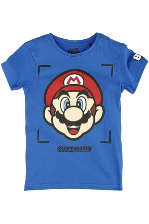 Super Mario T-Shirt Face Kinder T-Shirt blau Jungen + Mädchen Gr.110/116 122/128 134/140 170/176 5 6 7 8 9 10 11 12 13 14 15 16 Jahre - Verkäufer: coole-fun-t-shirts