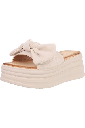 Ital-Design Beige Plateau-Sandalen mit Schleife für Damen Plateausandaletten (89372541) Keilabsatz/Wedge Keilsandaletten in Beige - Verkäufer: