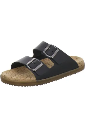 Afs 240023 Zweischnaller Pantolette für Damen mit Fußbett, bequeme Sandalen aus Leder - Verkäufer: