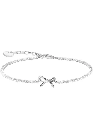 Thomas Sabo Armband Schleifen mit weißen Steinen, A2172-643-14-L19V, mit Zirkonia (synth)