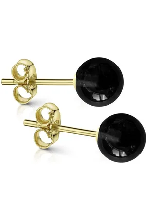 Firetti Paar Ohrstecker Schmuck Geschenk Gold Ohrstecker Kugel, Made in Germany - mit Malachit, Onyx oder Rosenquarz