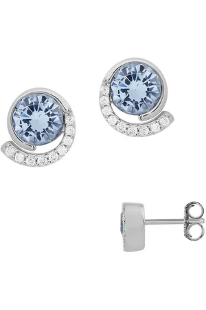Firetti Paar Ohrstecker Schmuck Geschenk Silber 925 Ohrschmuck Kreis halbrund, Made in Germany - mit Zirkonia (synth)