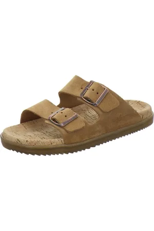 Afs 240084 Zweischnaller Pantolette für Damen mit Fußbett, bequeme Sandalen aus Leder - Verkäufer: