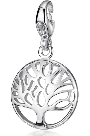 Materia Charm-Einhänger Silber Baum / Lebensbaum Ø12mm C43, 925 Sterling Silber, rhodiniert - Verkäufer: Schmuck