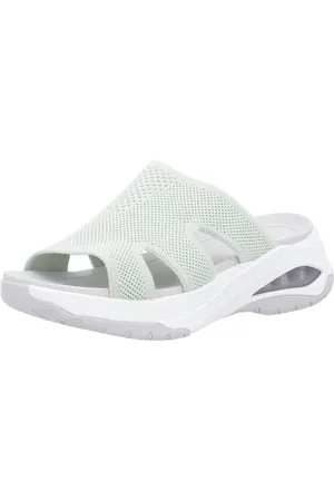 Rieker Vegan Pantolette Sommerschuh, Hausschuh, Keilabsatz, in der Maschine waschbar