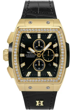 Hämmer Chronograph CLAIR, T-004, Quarzuhr, Armbanduhr, Damenuhr, Lederarmband, verschraubte Krone, Tag