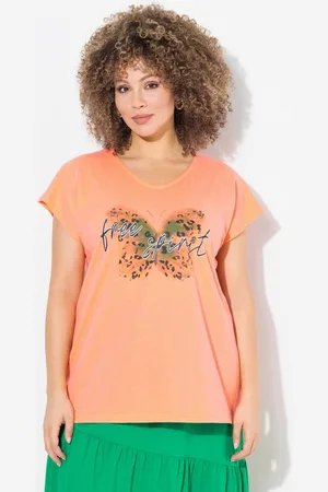 Ulla Popken T-Shirt T-Shirt Schmetterling Oversized V-Ausschnitt - Verkäufer: Popken Fashion Group