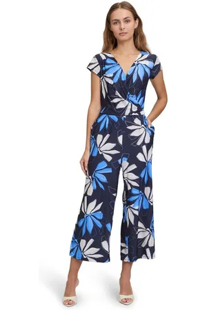 Betty & Co Overall Betty & Co Jumpsuit kurzarm (1-tlg) Falten