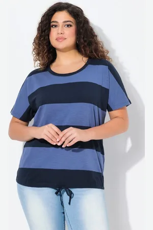 Ulla Popken T-Shirt T-Shirt Streifen Saumband Rundhals Halbarm - Verkäufer: Popken Fashion Group