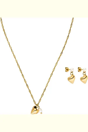 Purelei Ohrring und Ketten Set Schmuck Geschenk Edelstahl Mahina Club Seashore, 2404-MC-Seashore (Set, 3-tlg), mit Süßwasserzuchtperle