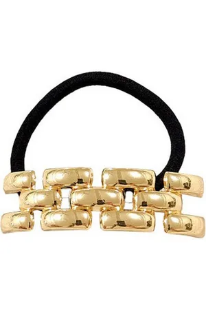 Karma Haargummi vers. Modelle Schwarz Gold Metall Damen Haarzopf Haarschmuck modern, Damenhaarschmuck, Damenhaargummi Damenhaarzopf - Verkäufer: Sanixa