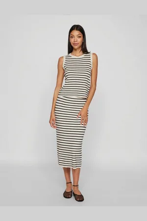 VILA Shirttop Top ärmellos Rundhals Streifenmuster bequem VIZICHA S/S O-NECK STRIPED KNIT TOP - Verkäufer: ARIZONAS