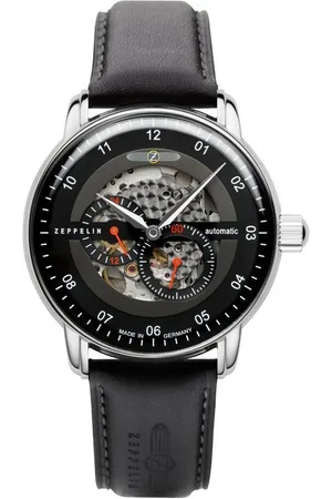 Zeppelin Automatikuhr New Captain´s Line 8664-2, Mechanische Uhr, Armbanduhr, Herrenuhr, Lederarmband, Made in Germany