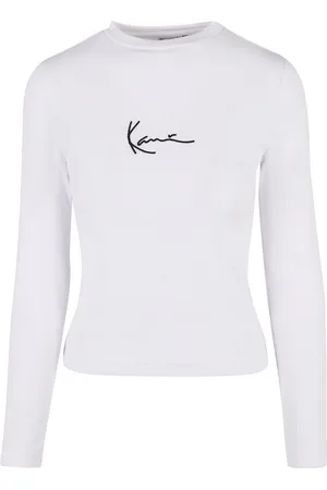 Karl Kani Langarmshirt Damen KW-LS012-002-01 SMALL SIGNATURE RIB LS WHITE (1-tlg)