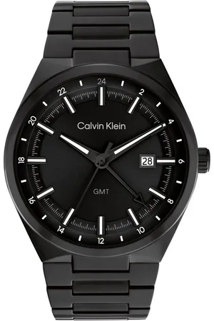 Calvin Klein Quarzuhr DISTINGUISH GMT 25200490, Armbanduhr, Herrenuhr, Edelstahlarmband, analog, Tag, 2. Zeitzone