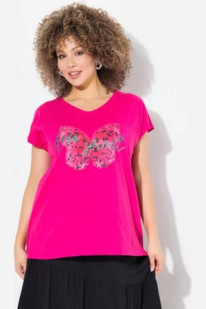 Ulla Popken T-Shirt T-Shirt Schmetterling Oversized V-Ausschnitt - Verkäufer: Popken Fashion Group