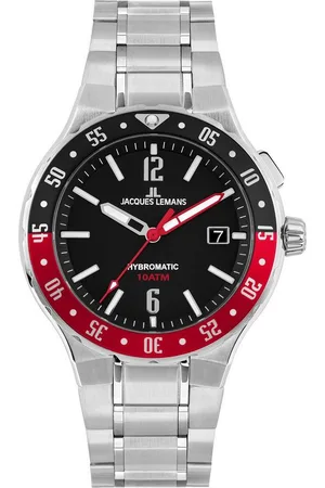 Jacques Lemans Kineticuhr Hybromatic, 1-2109F, Armbanduhr, Herrenuhr, Datum, Lünette einseitig drehbar